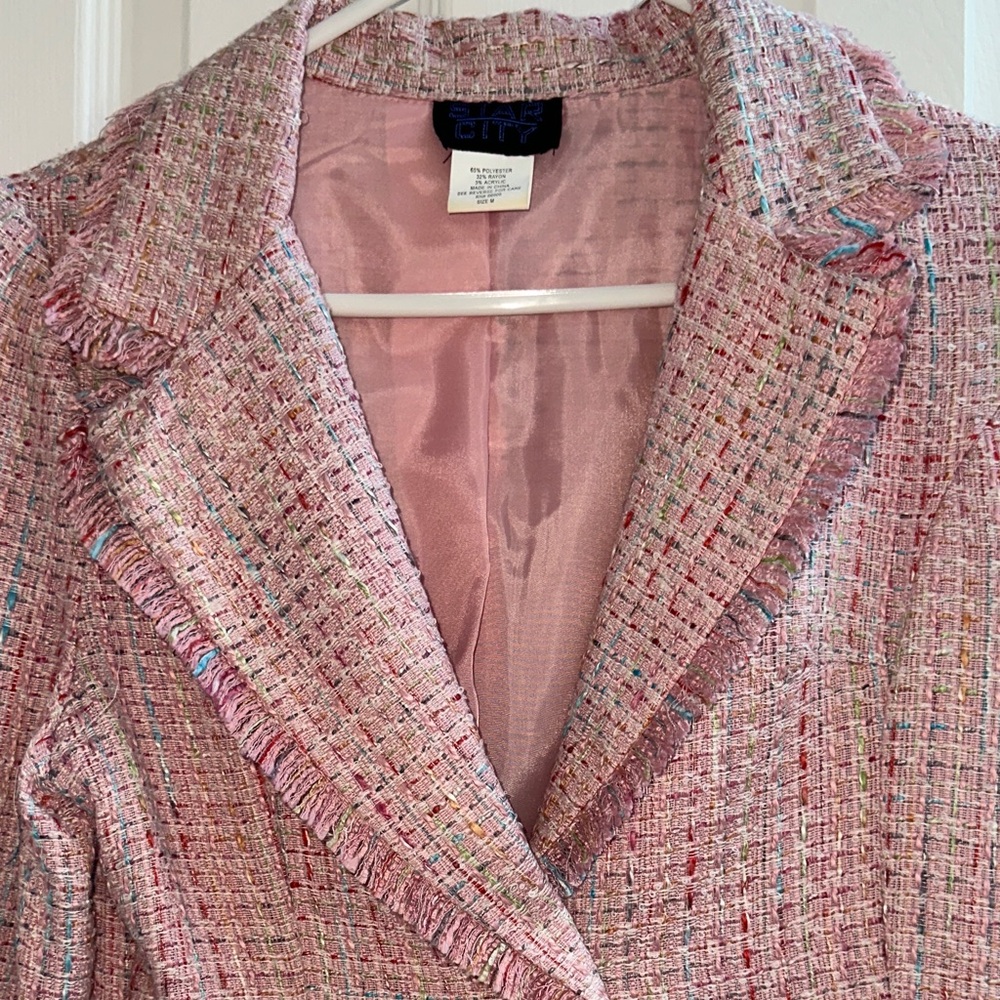 Star City Pink Tweed Tailored Blazer Jacket - Picture 2 of 6